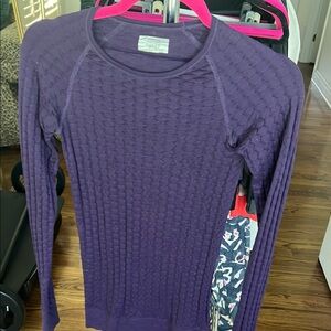 Athleta Purple  Textured Long Sleeve Top